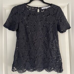 JustFab Black Lace Blouse